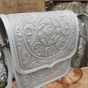Leather square bag / Shoulder bag / Gray leather bag / Eco bag