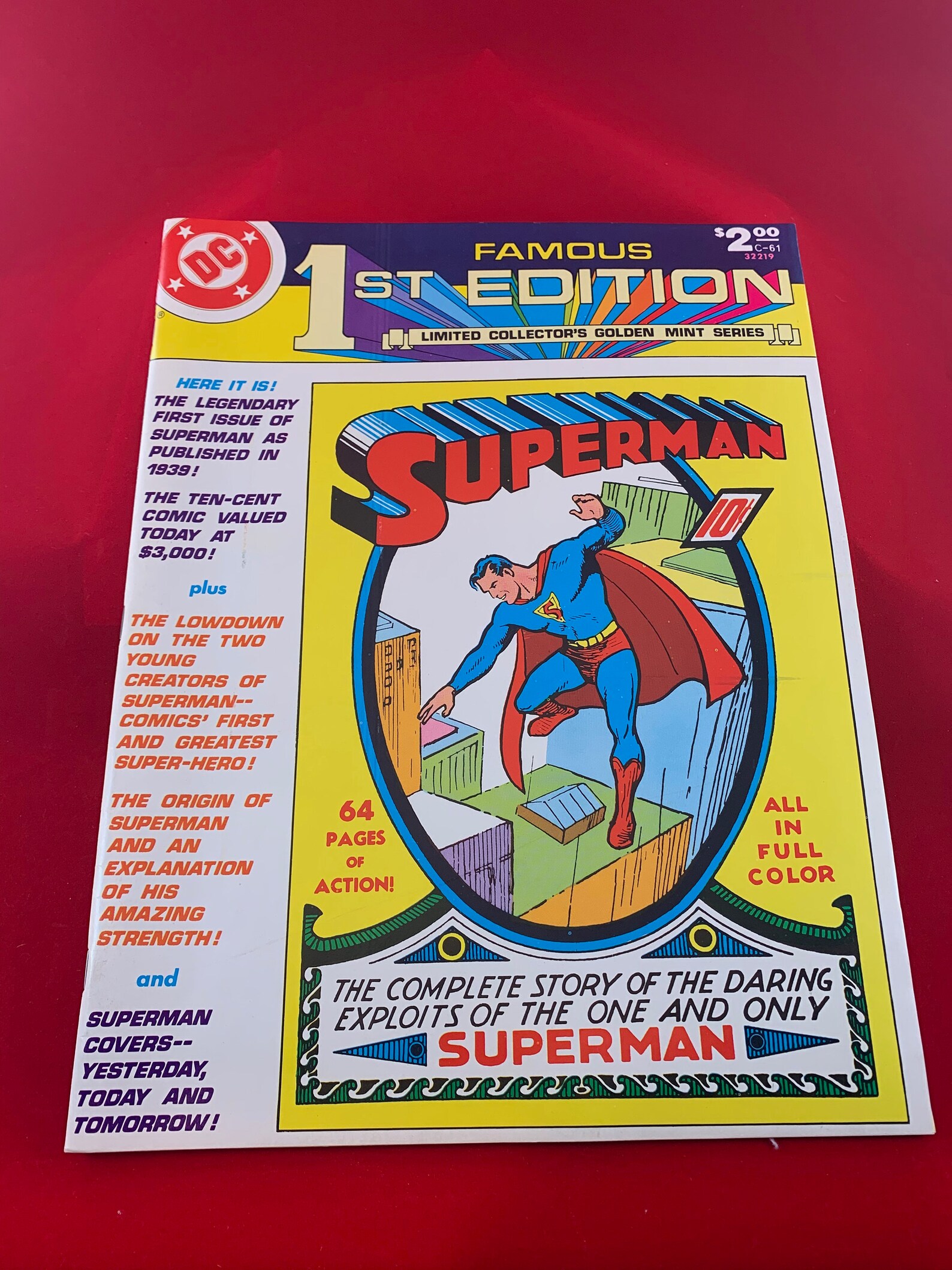 Superman Comic Book Number 1 Reprint Famous First Edition Etsy