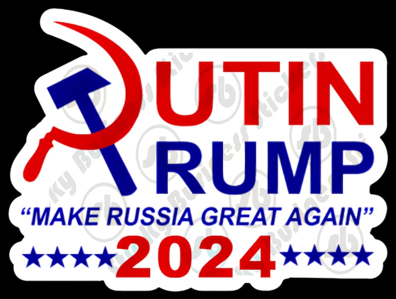 Trump Putin 2024 Sticker Vinyl Weatherproof Water Bottle Laptop Phone