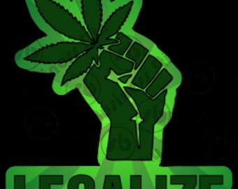 Legalize Marijuana Fist 3 inch Vinyl Sticker Hemp Pot Ganja