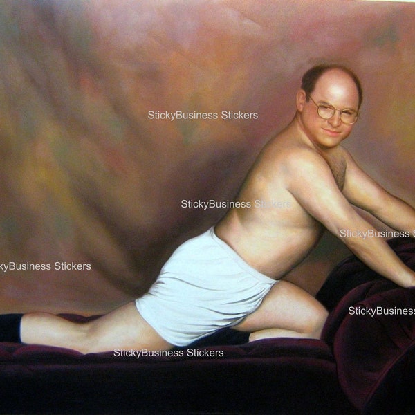Seinfeld Sticker George Costanza Posing On Couch In Underwear 3 inch