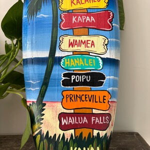 Hawaii Hand Made 20" Carved Wood Surfboard Home Decor Hand Painted ...