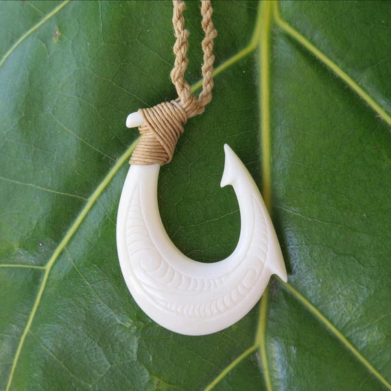 bone fish hook nz Bone Carved Hei Matau (Hook) Pendant