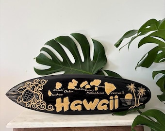 ハワイアンハンドメイド 20インチ 彫刻木製サーフボード ホーム