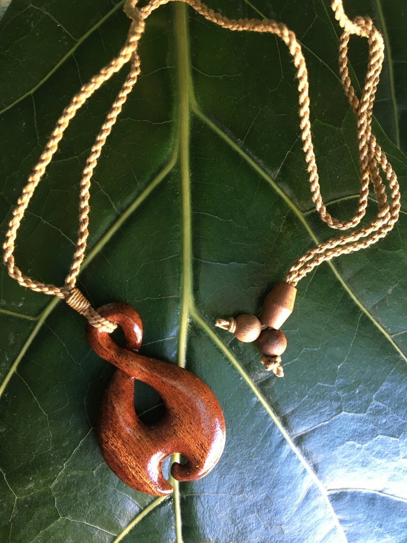Polynesian Koa Wood Traditional Hawaiian Symbol Pendant Etsy