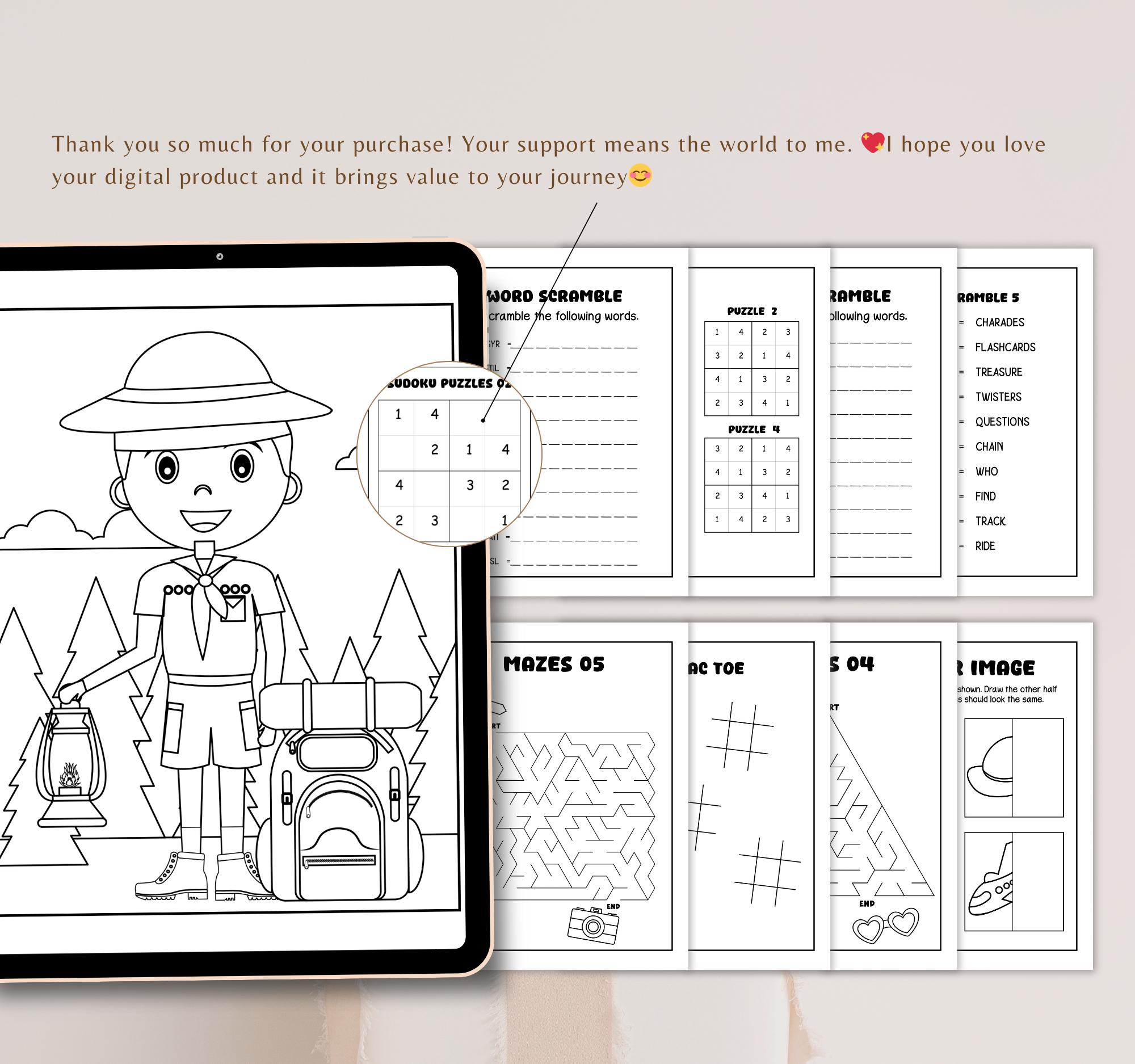 Fun Road Trip Activity Pack for Kids | Printable Travel Games ...