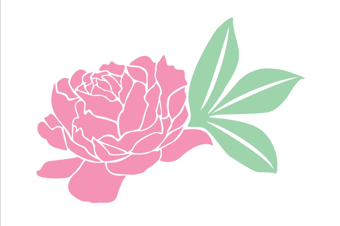 Peony Cut Files for Cricut, Silhouette .SVG, .DXF, .EPS for Vinyl, Home