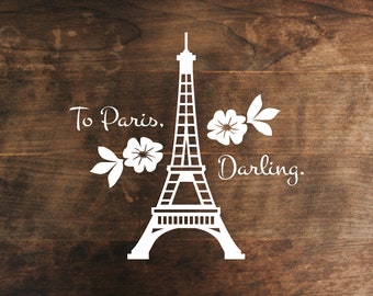 Paris Eiffel Tower Cut Archivos para Cricut, Silhouette . Svg. Dxf. EPS para vinilo de pared, decoración del hogar