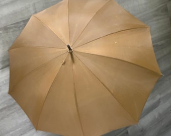 Vintage/ Brown/ Cloth/ Umbrella/ kids?/ PJK umbrella/ Good Condition