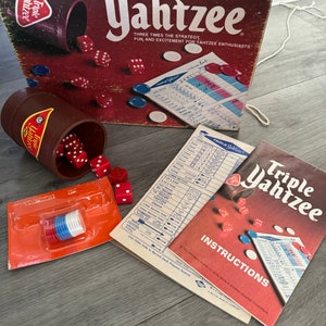 Vintage/ 1975/ Triple Yahtzee/ Dice/ Game/ E S Lowe/ Fair- Good Condition