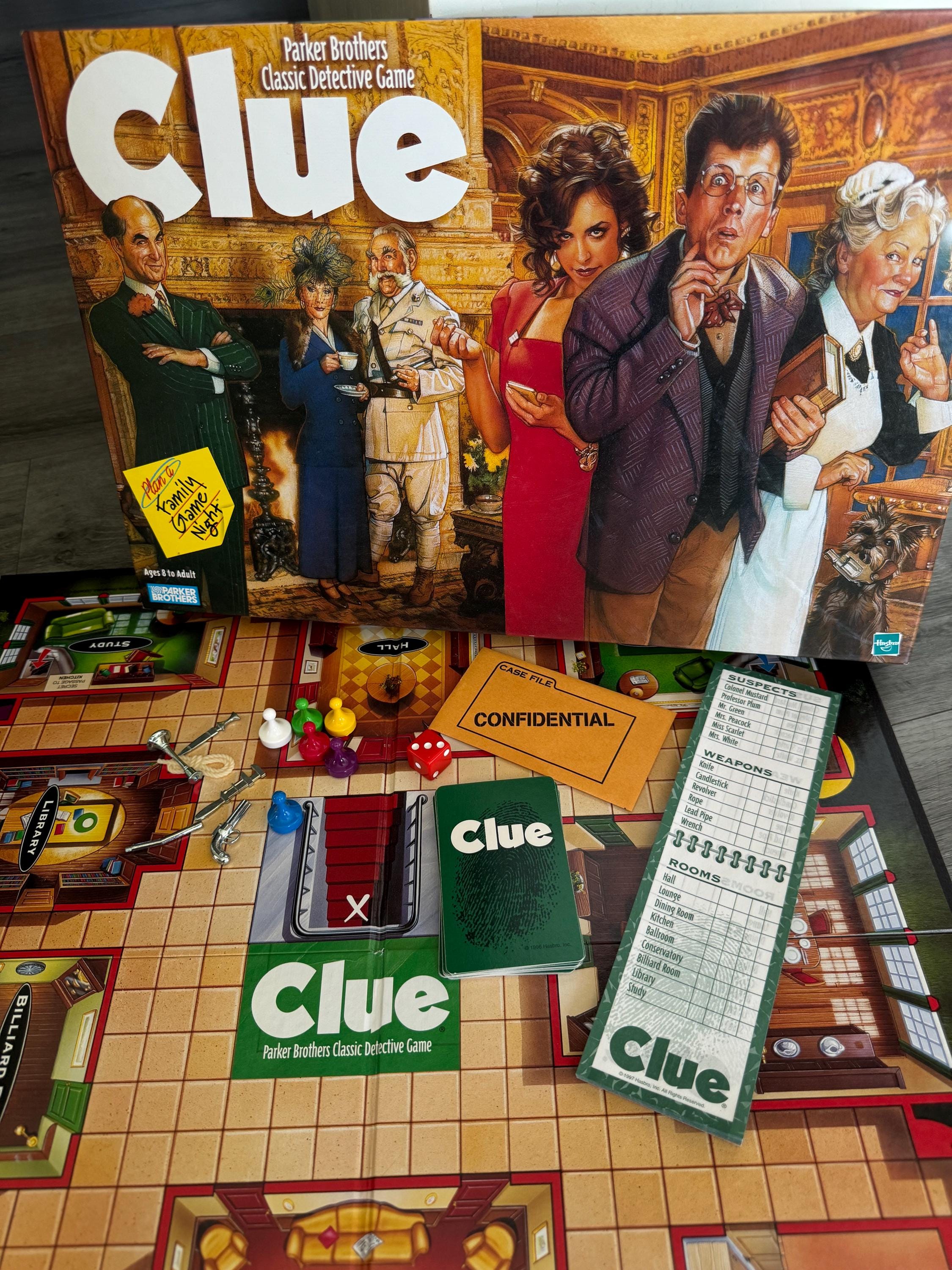 Vintage/ 1998/ Clue/ Jeu de société/ Parker Brothers/ Jeu de détective/ Très bon - Très bon état - Canada