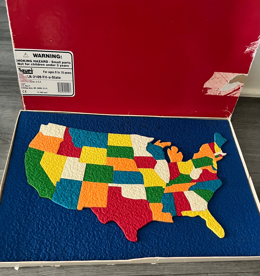 Vintage/ 1995/ Lauri/ Kids/ Foam Puzzle/ USA/ Fit A State/ LR 2109 Etsy