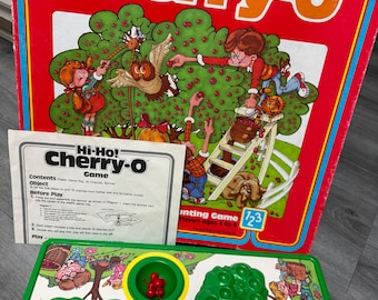 Vintage/ 1985/ ¡Hola!-¡Ho! Cherry-O/ Primer juego de conteo para niños/ Dorado/ Muy buen estado