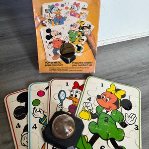 Vintage / 1970s/ Disney/ Pop O Matic/ Puzzle Match/ My First Game/ Gabriel/ Complete/ Fair Condition