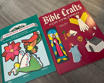 New Old Stock/ Vintage/ 1960s/ Set of 2/ Coloring/ Crafts/ Creating/ Bible Crafts/ For Children/ Create your Own/ Christmas Ornaments