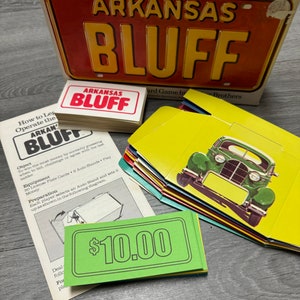 Vintage/ 1975/ Arkansas/ BLUFF/ Juego/ Matrícula/ Juego de cartas/ Completo/ Muy buen estado