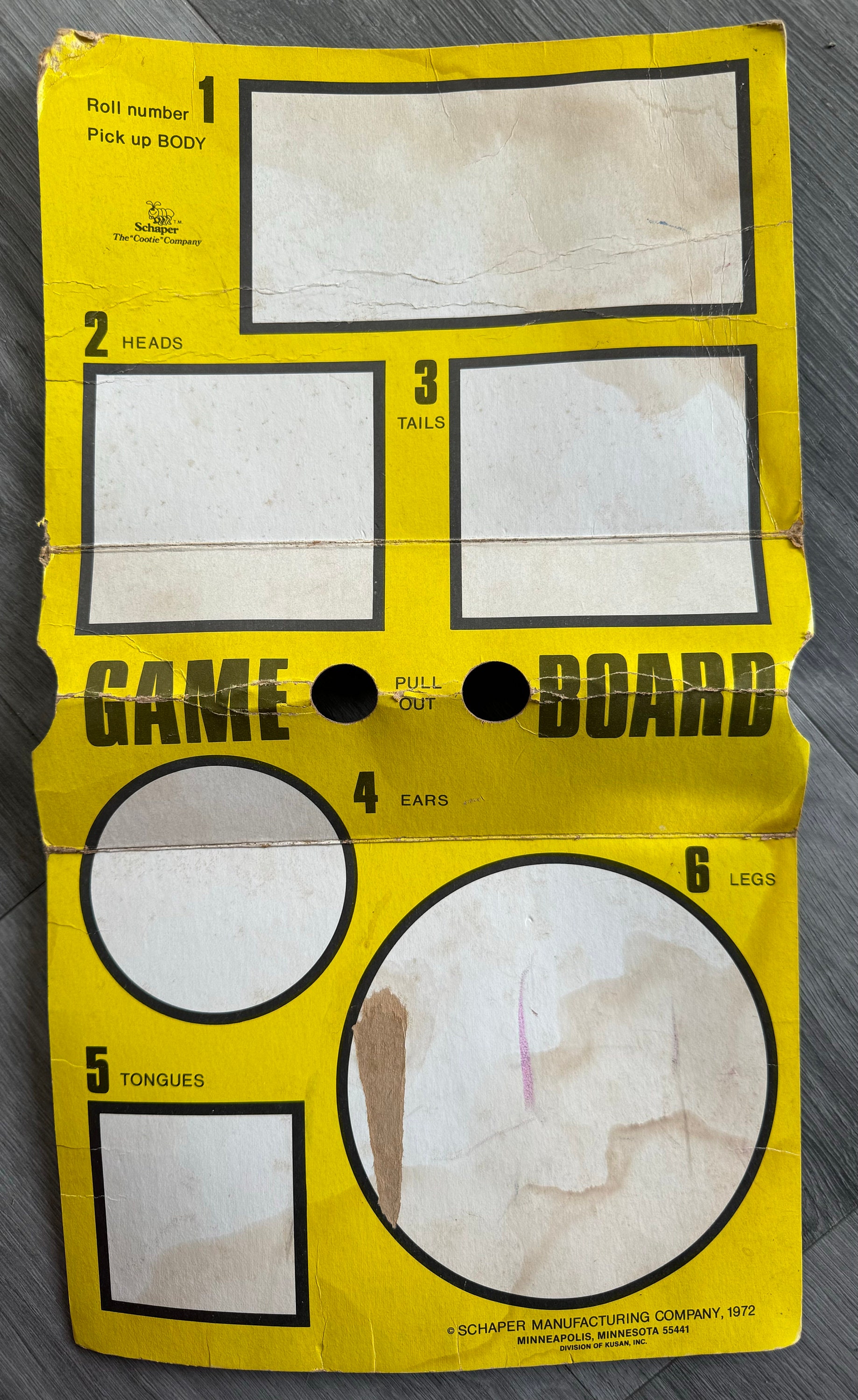 Vintage/ 1972/ Deluxe 6/ Cootie/ Cootie Game/ Schaper