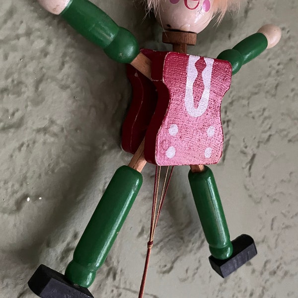 Vintage/ Jumping Jack/ Wooden/ Pull String/ Toy/ Good Condition