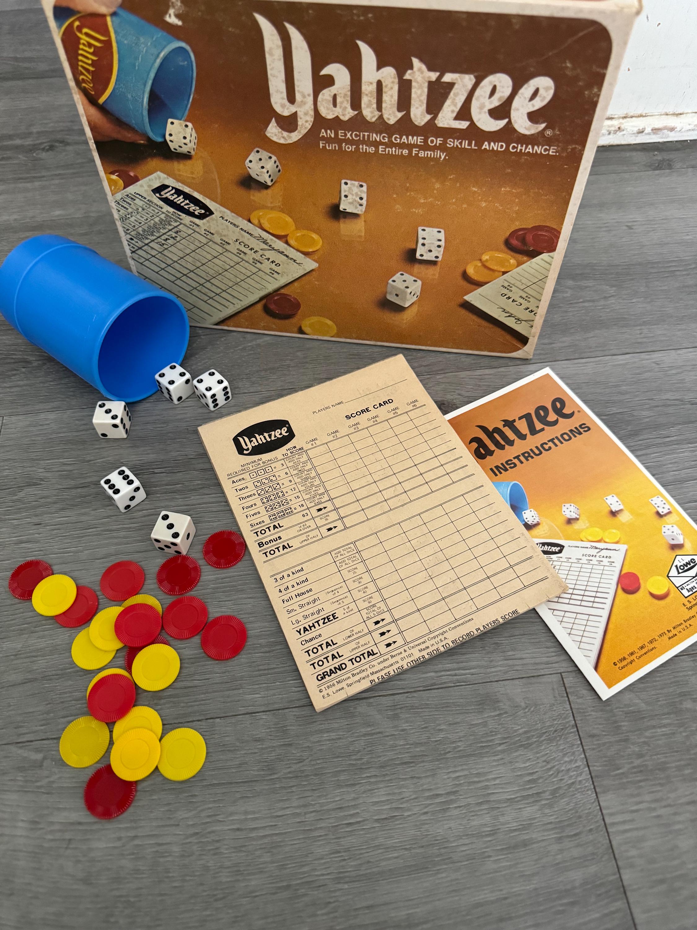 Vintage/ 1978/ Yahtzee/ Dice/ Game/ E S Lowe/ Complete/ Very Good