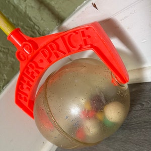 Vintage/ Fisher Price/ Rattle Ball/ Toddler/ Push/ Toy/ Noise/ Toy/ Fair to Good Condition