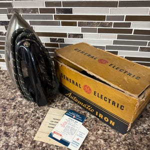 Vintage/ General Electric/ Automatic Clothes Iron/ Original Box/ Fair Working Condition