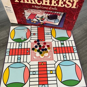Vintage/ 1982/ Parcheesi/ Royal Game of India/ Selchow & Righter Games/ Made in U.S.A/ Good Condition/ Missing Dice Cup