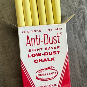 Vintage/ New Old Stock/ Yellow/ Anti Dust/ Chalk/ Low Dust/ 12 Sticks/ Crayola/ Binney & Smith/ Non Toxic/ SOLD SEPARATELY image 3