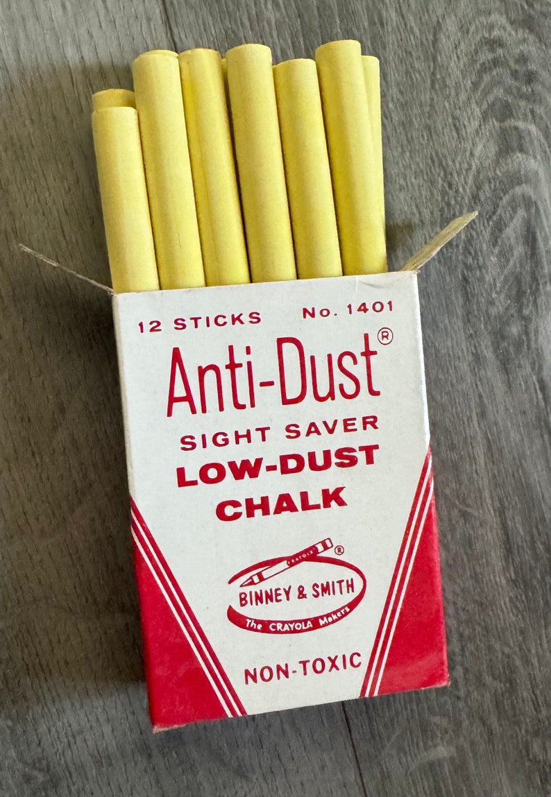 Vintage/ New Old Stock/ Yellow/ Anti Dust/ Chalk/ Low Dust/ 12 Sticks/ Crayola/ Binney & Smith/ Non Toxic/ SOLD SEPARATELY image 3