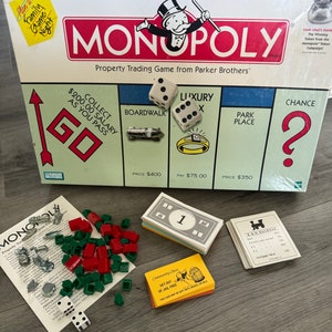 Vintage/ 1999/ Classic/ Monopoly/ Game/ Parker Brothers/ Hasbro/ Real Estate/ Trading Game/ MISSING BOARD- Very good condition