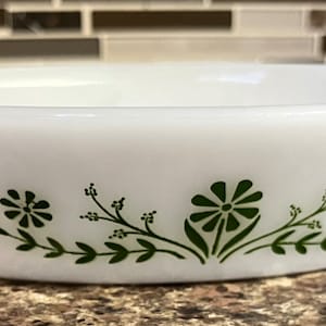 Vintage/ 1960s/ Glasbake/ Milk Glass/ Oval Bowl/ Divided Bowl/ Serving Dish/ J2352/ Great Cond.