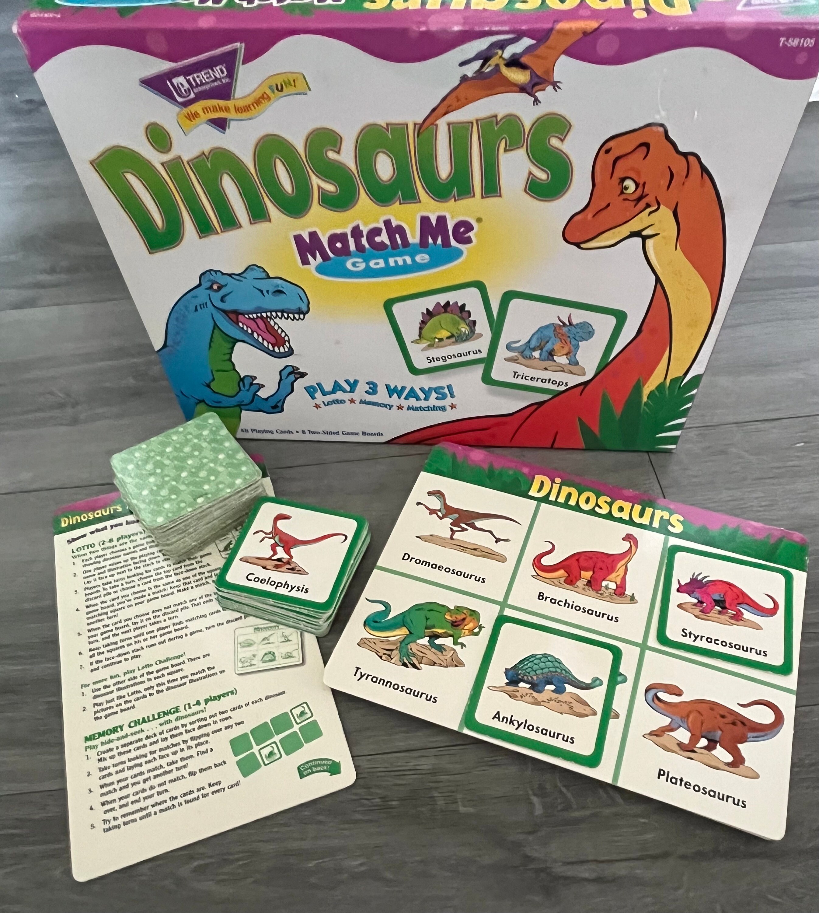 Vintage/ 1997/ Dinosaurs/ Match Me/ Game/ Good Condition - Etsy