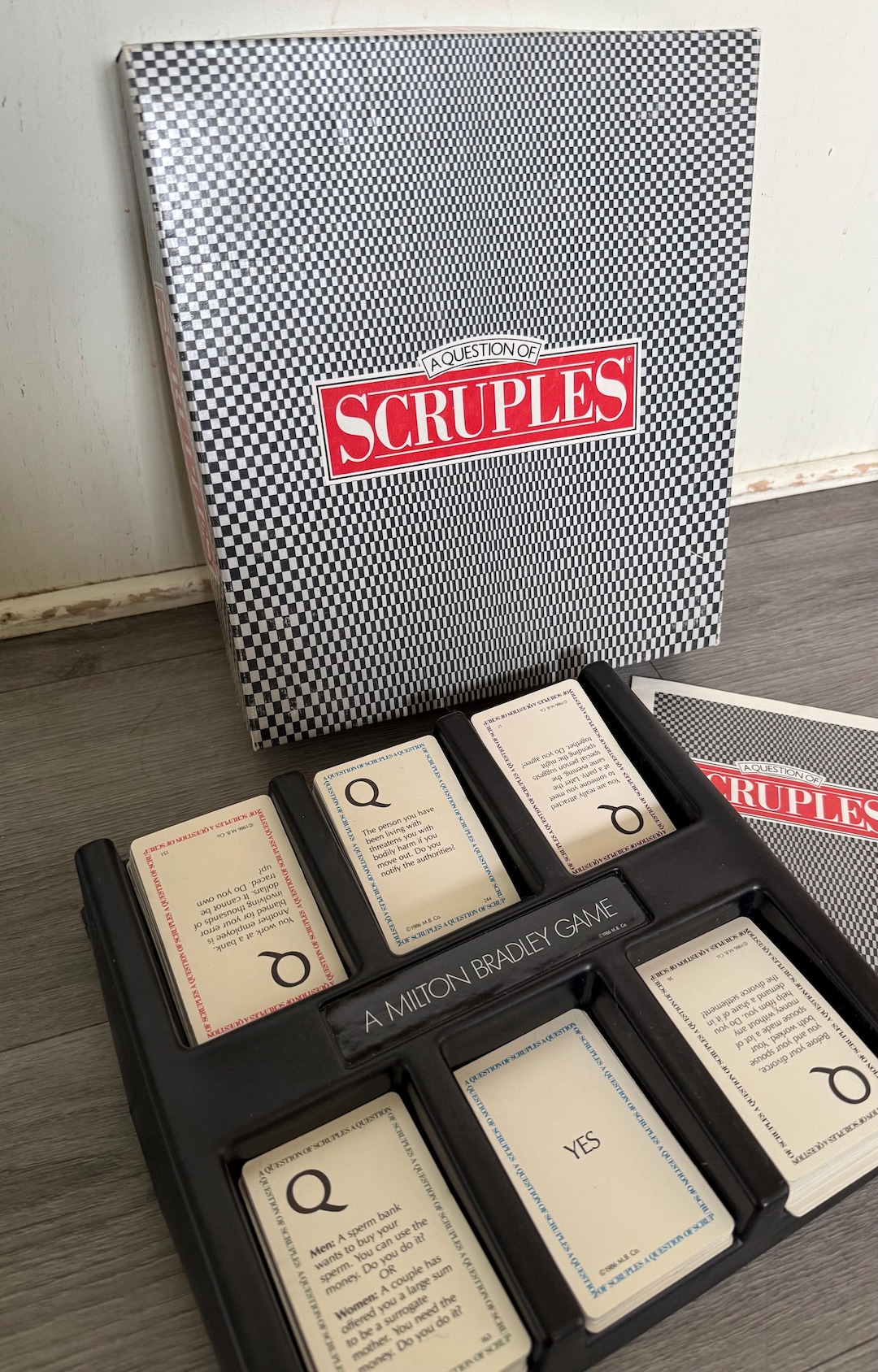 Vintage/ 1986/ A Question Of/ Scruples/ Card Game/ Milton Bradley/ Good ...