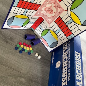 Vintage/ 1959/ Parcheesi/ Complete/ Good - Very Good Condition/ Backgammon/  Royal Game of India/ Selchow & Righter Games/ Made in