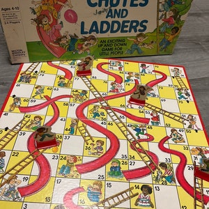 Vintage/ 1979/ Chutes and Ladders/ Up and Down Game/ Kids Game/ Milton Bradley/ Made in USA/ Complete/ Fair Condition