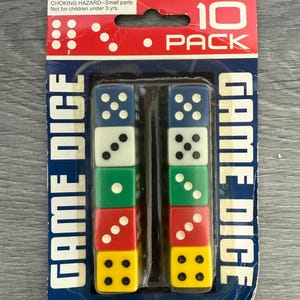New Old Stock/ 10 pack/ Dice/ Colored Dice/ Game Dice