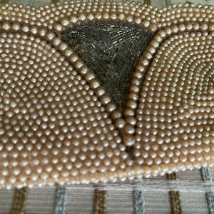 Bolso de mano vintage con perlas sintéticas, bolso de noche, hecho en Japón, en buen estado.