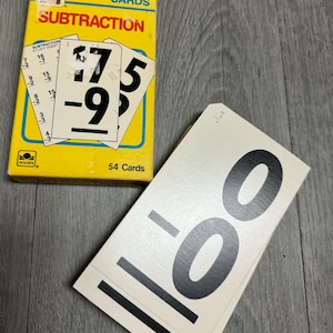 Vintage/ 1989/ 2 Sets/ Flash Cards/ Subtraction/ Addition/ Kids Learning/ Good Condition/ SOLD SEPARATELY