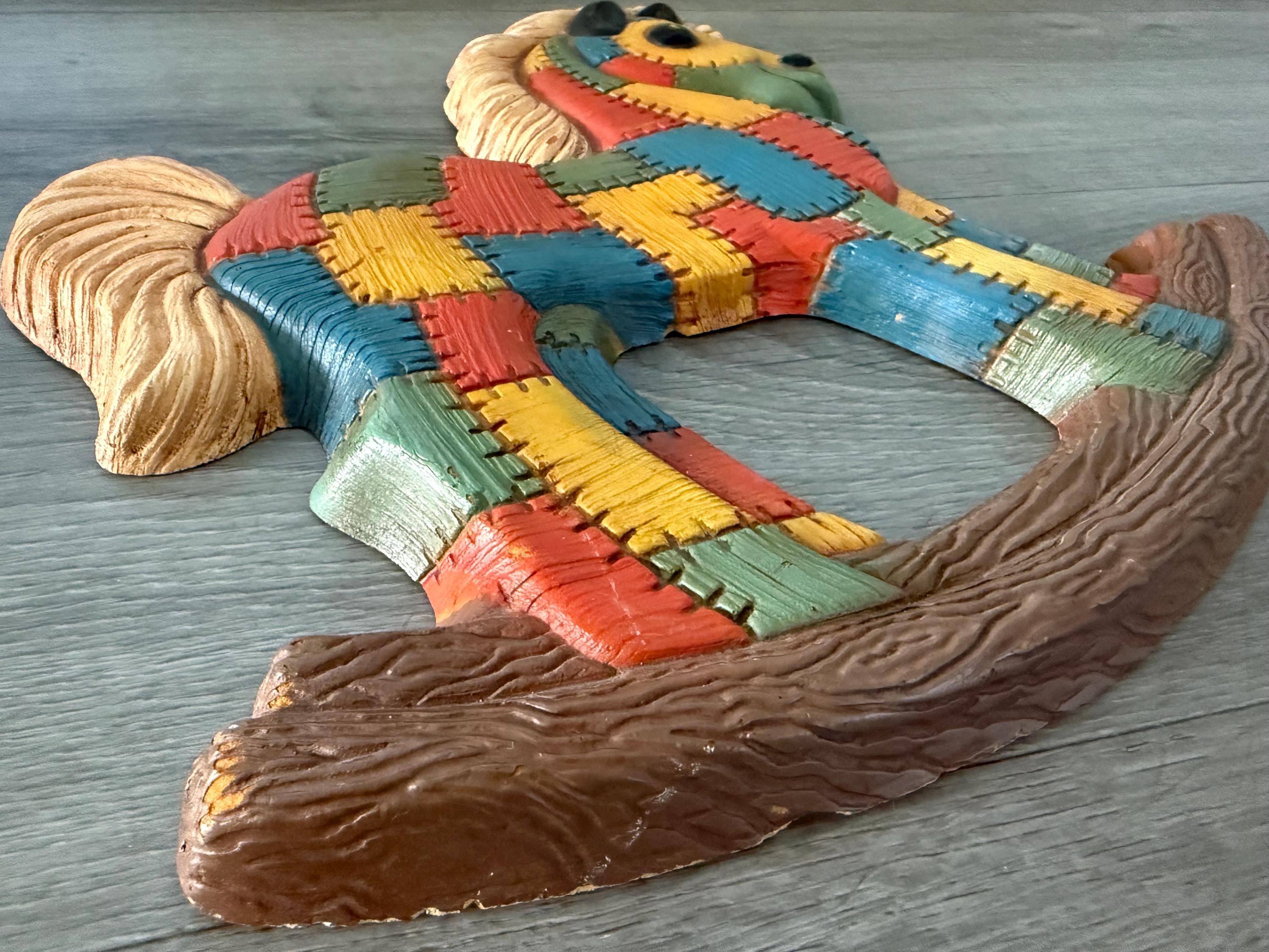 ヴィンテージ/パッチワーク/ロッキングホース/装飾/子供部屋/13インチ