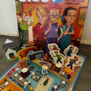 Vintage/ Clue Jr/ Case of the Hidden Toys/ Board Game/ Hasbro/ Parker Brothers/ Detective Game/  Complete/ Fair to Good Condition