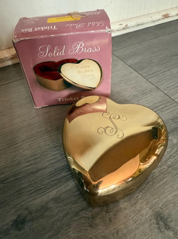 Vintage/ New/ Solid Brass/ Trinket Box/ Things Re… - image 1