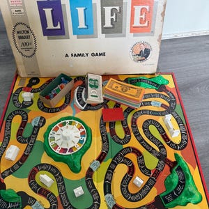 Vintage/ 1960/ The Game of LIFE/ A family game/ Milton Bradley/ Fair Condition