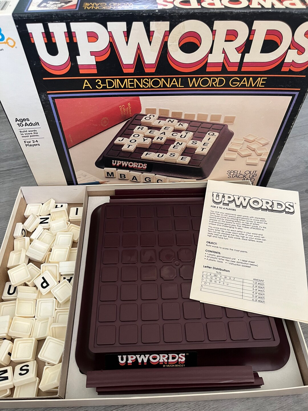 Vintage/ 1983/ UPWORDS/ A 3- Dimensional Word Game/ Milton Bradley ...