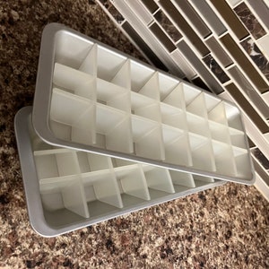 Vintage/ Set of Two/ Metal/ Ice Cube Trays/ Plastic Insert/ 21 Cube Slot / Great Condition