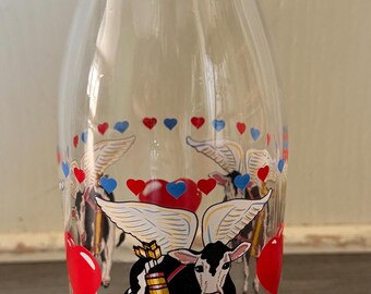 Vintage/ Cupido-koe/ Harten/ Karaf/ Glas/ Kan/ Zeer goede staat