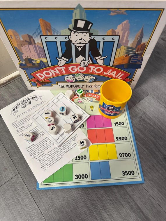 ヴィンテージ/ 1991/ 刑務所に行かないで/ モノポリー ダイス ゲーム