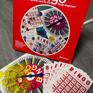 Vintage/ 1982/ Bingo/ con tarjeta Spinner/ Pressman/ Completo/ Buen estado