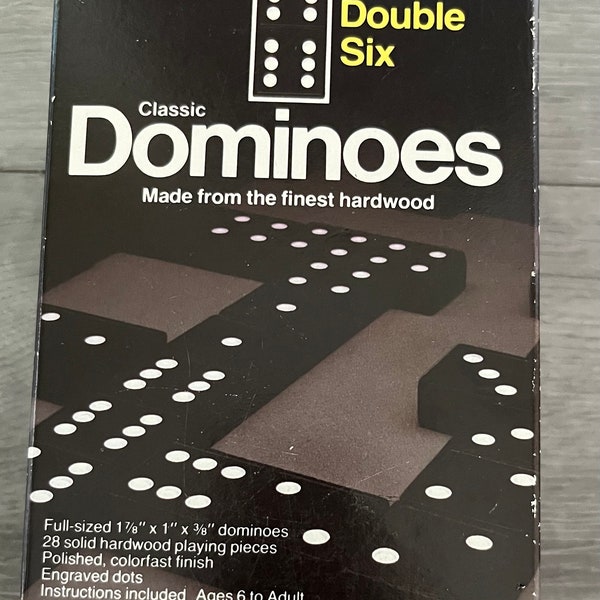 Vintage/ 1983/ Double Six/ Classic Dominoes/ hardwood/ Pressman/ Complete/ 28 Dominoes/ Good Condition