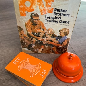 Vintage/ 1973/ Pit/ Jogo de troca/ Jogo de cartas/ Parker Brothers/ Estado razoável a bom/ Completo
