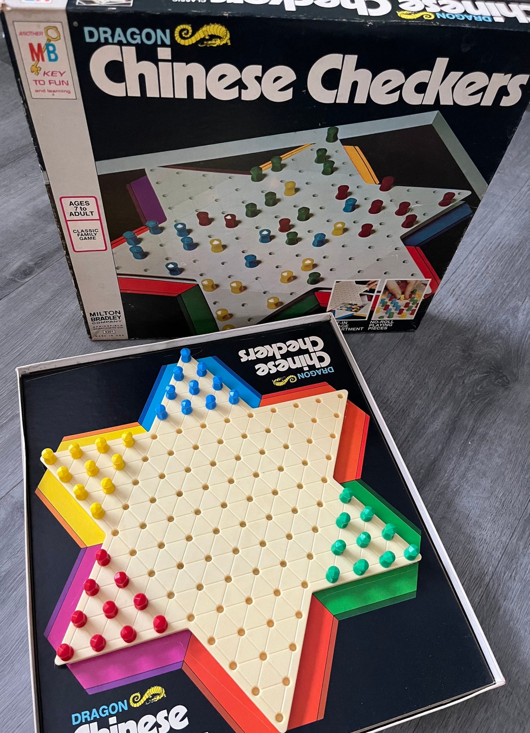 Vintage/ 1973/ Dragon Chinese Checkers Game/ Milton Bradley/ Classic ...