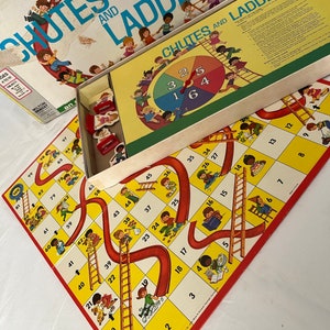 Vintage/ 1974/ Chutes and Ladders/ Up and Down Game/ Classic/ Kids Game/ Milton Bradley/ 4555/ Made in USA/ Complete/ Good Condition